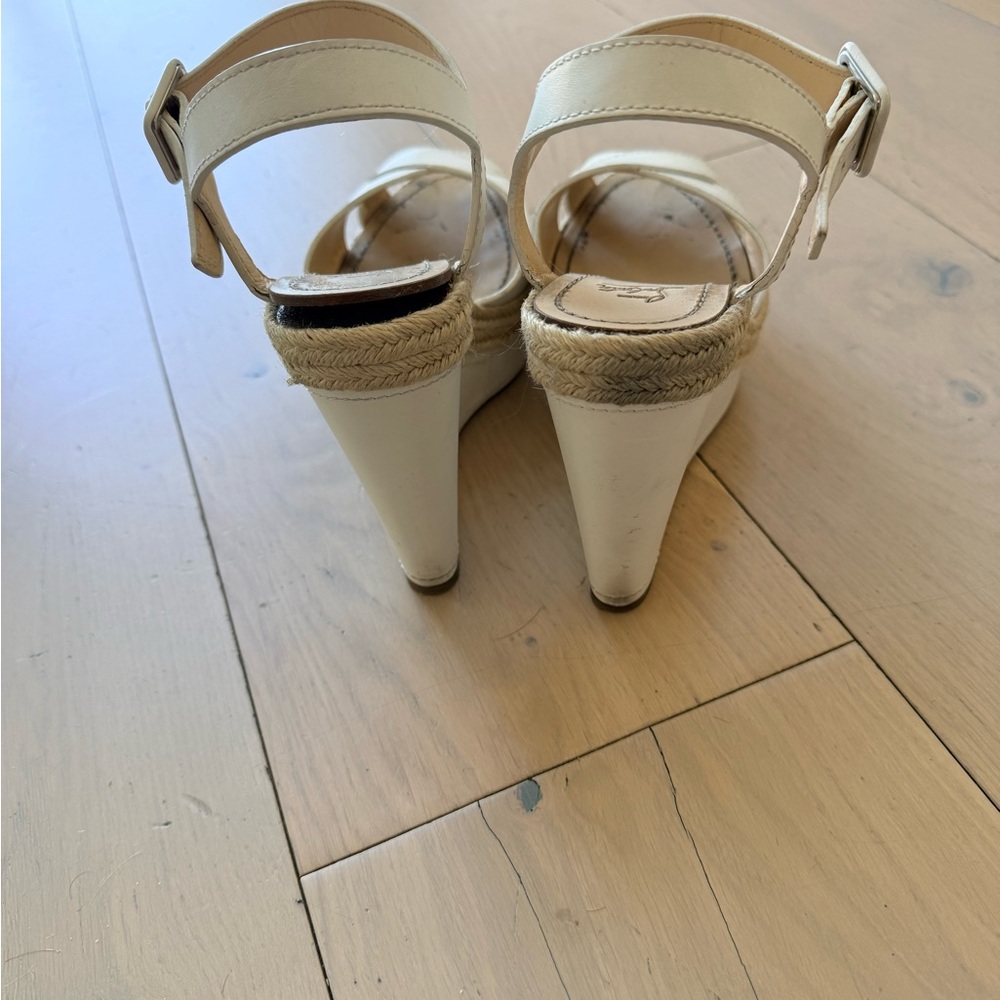 Christian Louboutin Cream White Espadrille Wedge Sandals - Picture 4 of 6